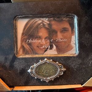 Black Photo Frame with Silver Accent